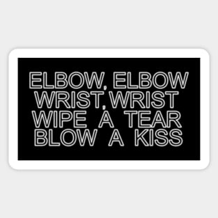 elbow wrist wipe a tear blow a kiss pageant wave Sticker